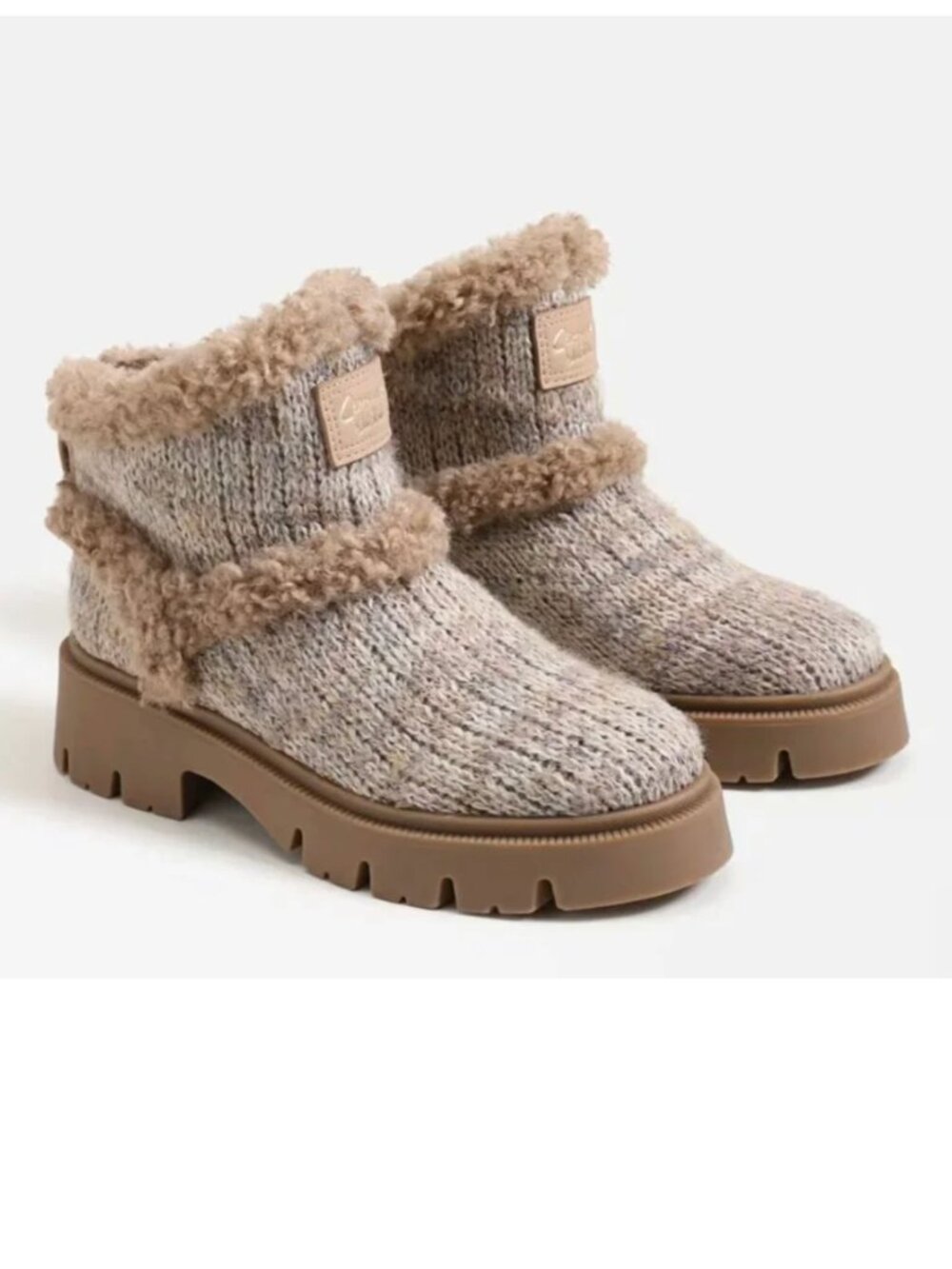 NEW Circus By Sam Edelman Clare Cozy Bootie Color: Natural Multi Knit/Shearling